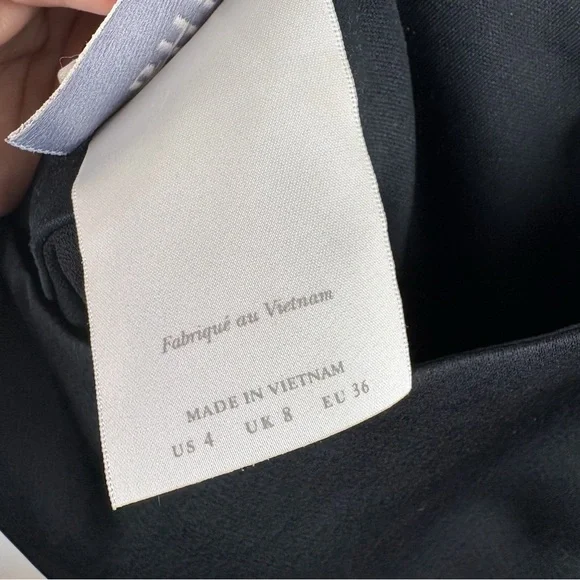 Anthropologie BHLDN Leti Satin Midi Dress Black Formal Evening Cocktail Size 4 - Picture 7 of 8